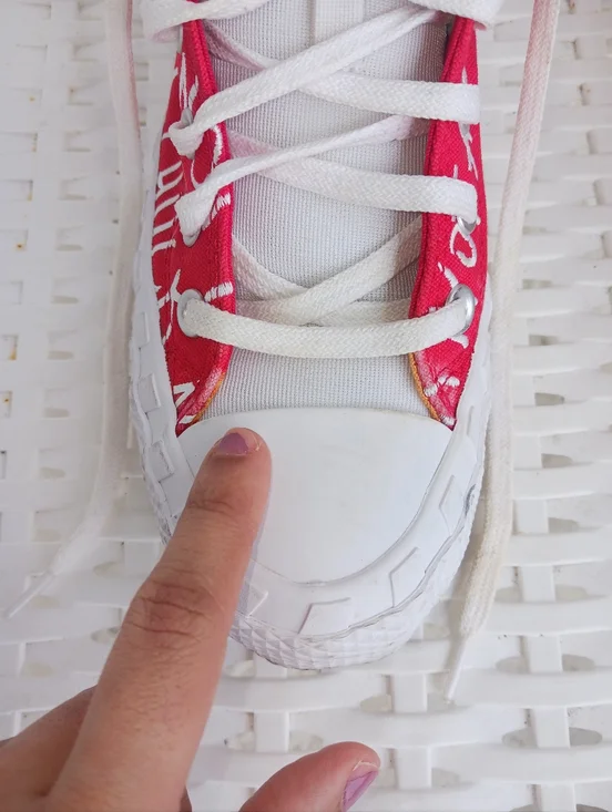 Converse "Not A Chuck" Big Kid letters Printed Red High Top Sneakers - Picture 9 of 13